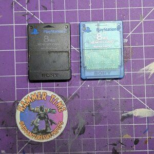 Sony PlayStation 2 PS2 Memory Card. Black & Blue - Original - Untested